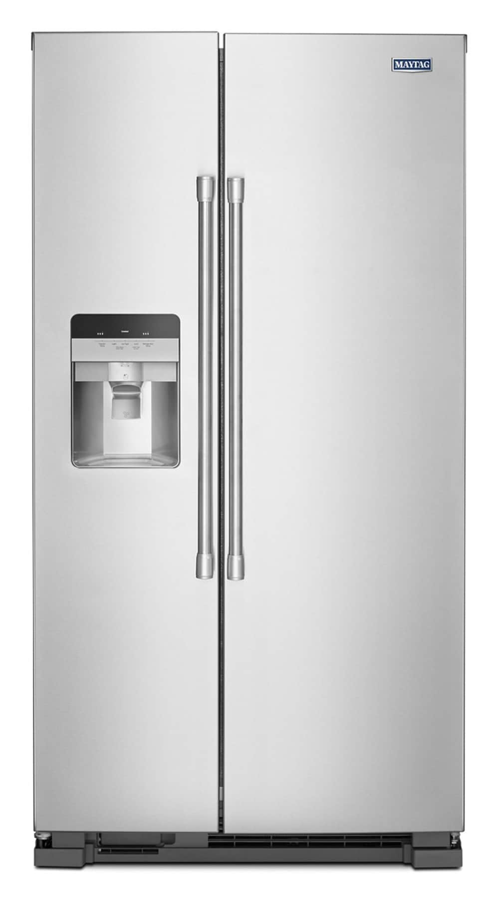 Maytag 24.5-cu ft Side-by-Side Refrigerator with Ice Maker ,Water and Ice Dispenser ( Fingerprint Resistant Stainless Steel )