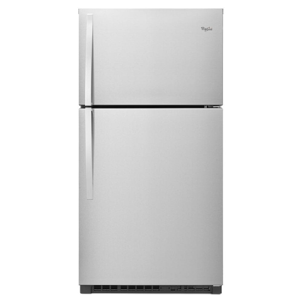 Whirlpool 21.3-cu ft Top-Freezer Refrigerator ( Monochromatic Stainless Steel )