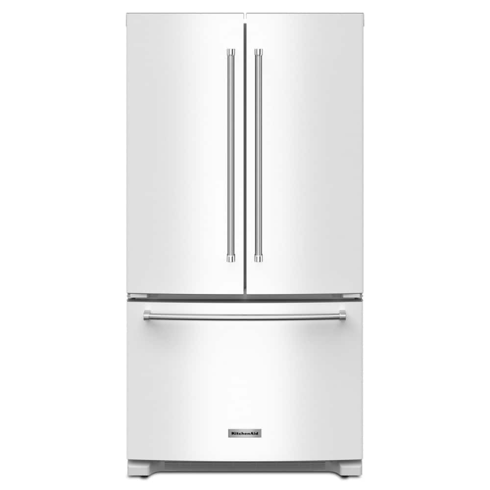 KitchenAid Counter-Depth 20-cu ft 3 -Door French Door Refrigerator with Ice Maker ( White ) ENERGY STAR Certified