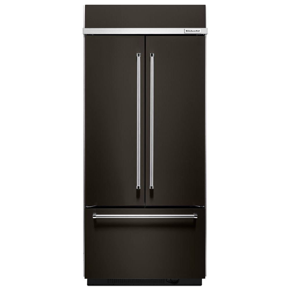 KitchenAid Standard-Depth 20.8-Cu. Feet 3 -Door Built-In French Door Refrigerator with Ice Maker ( Black Stainless Steel with PRINTSHIELD Finish )