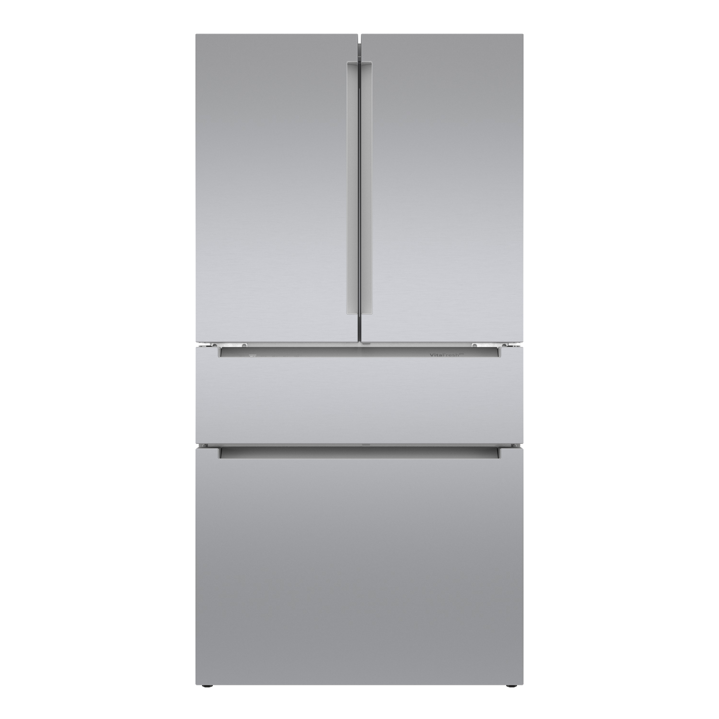 Bosch Counter-Depth 800 Series 21-cu ft 4 -Door French Door Refrigerator with Ice Maker with Water Dispenser ( Stainless steel ) ENERGY STAR Certified