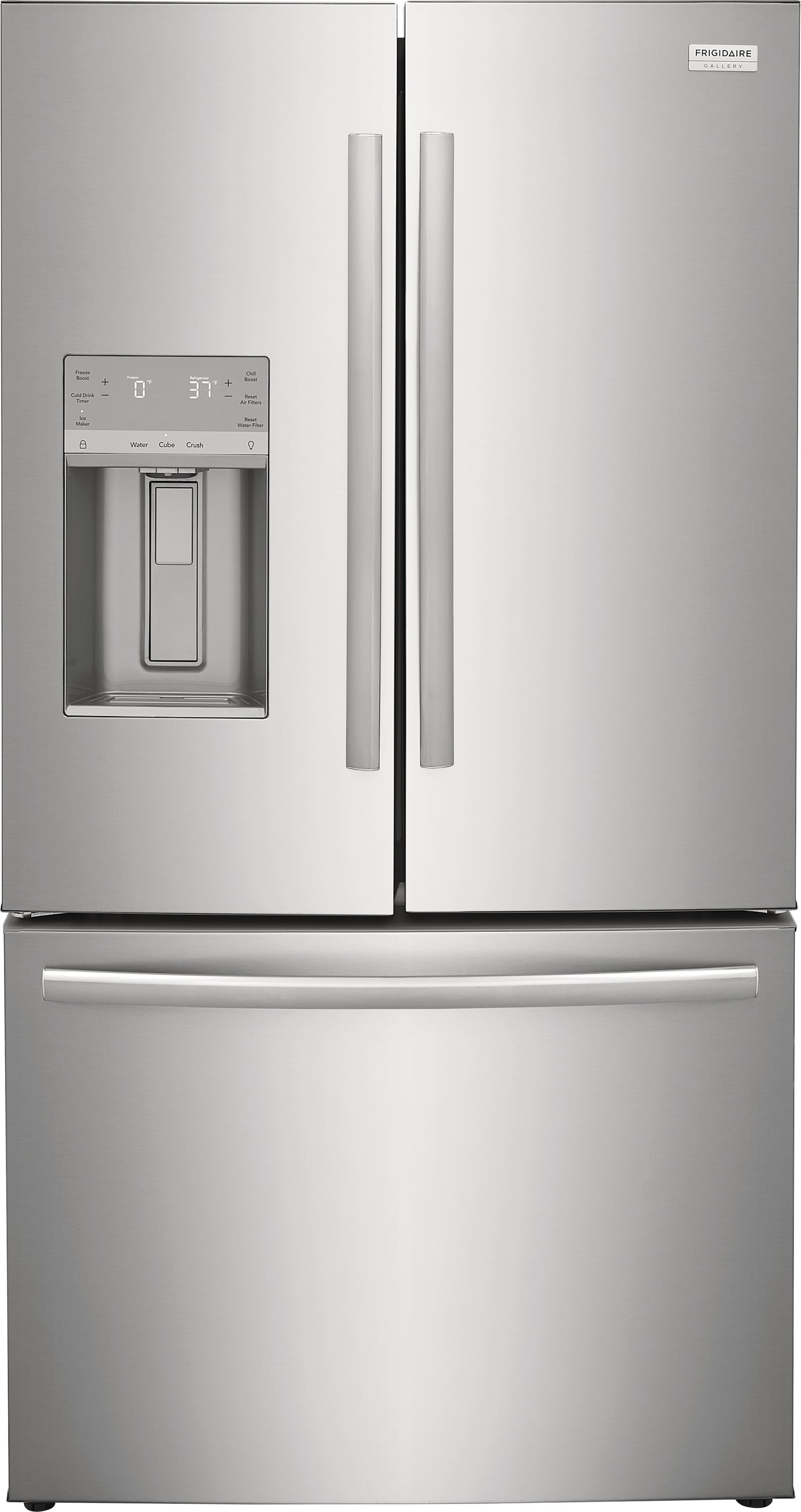 Frigidaire Gallery Counter-Depth 22.6-cu ft 3 -Door French Door Refrigerator with Dual Ice Maker with Water and Ice Dispenser ( Fingerprint Resistant Stainless Steel ) ENERGY STAR Certified