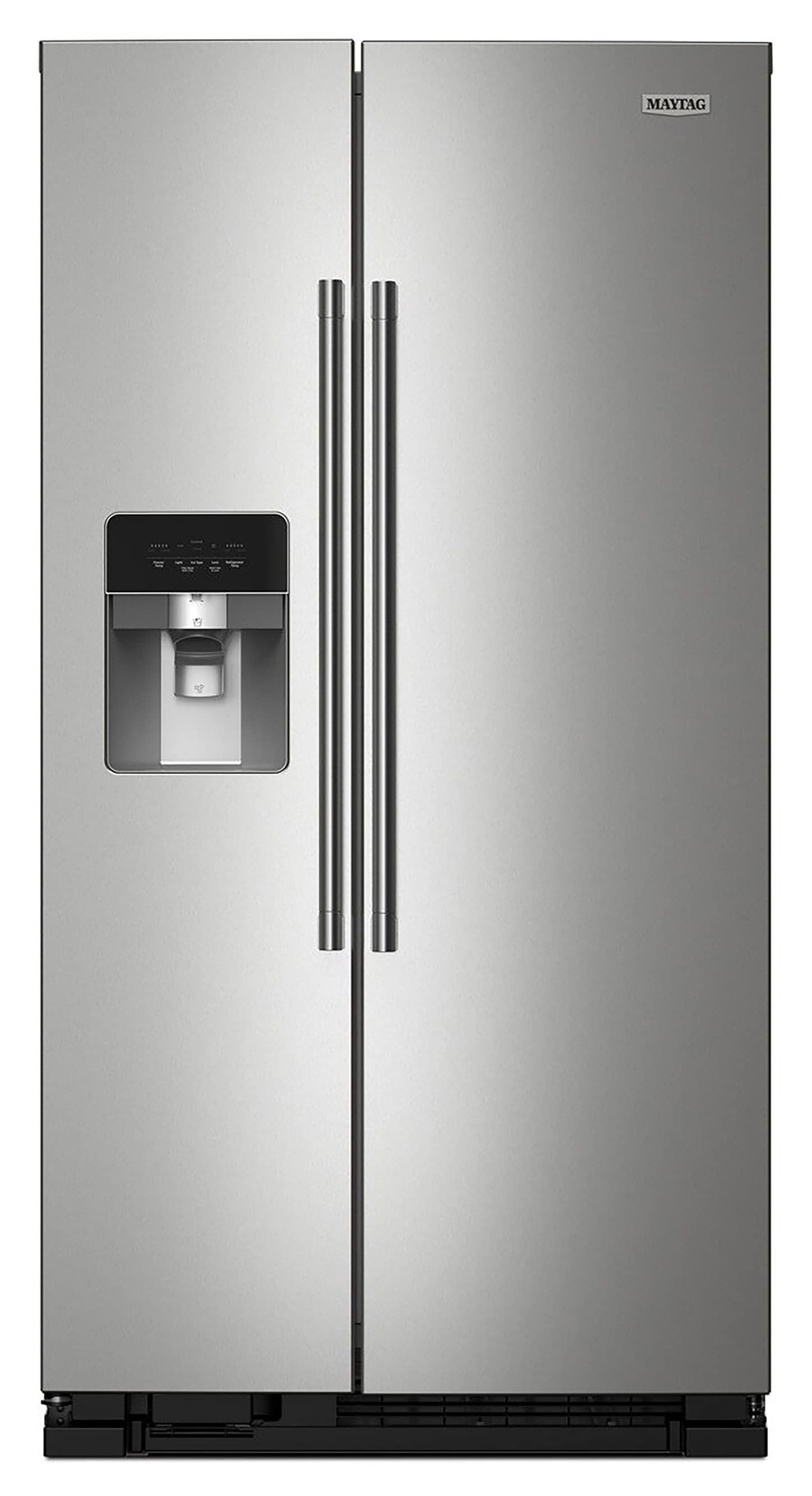 Maytag 24.5-cu ft Side-by-Side Refrigerator with Ice Maker and Water Dispenser ( Fingerprint Resistant Stainless Steel )
